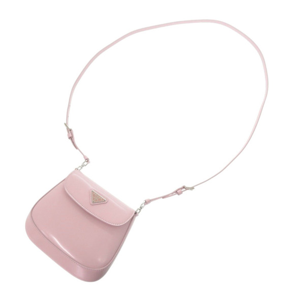 Unused Prada SPAZZOLATO 1BH188 Triangle Logo Leather Pink 2-Way Shoulder Bag ... - Picture 6 of 8